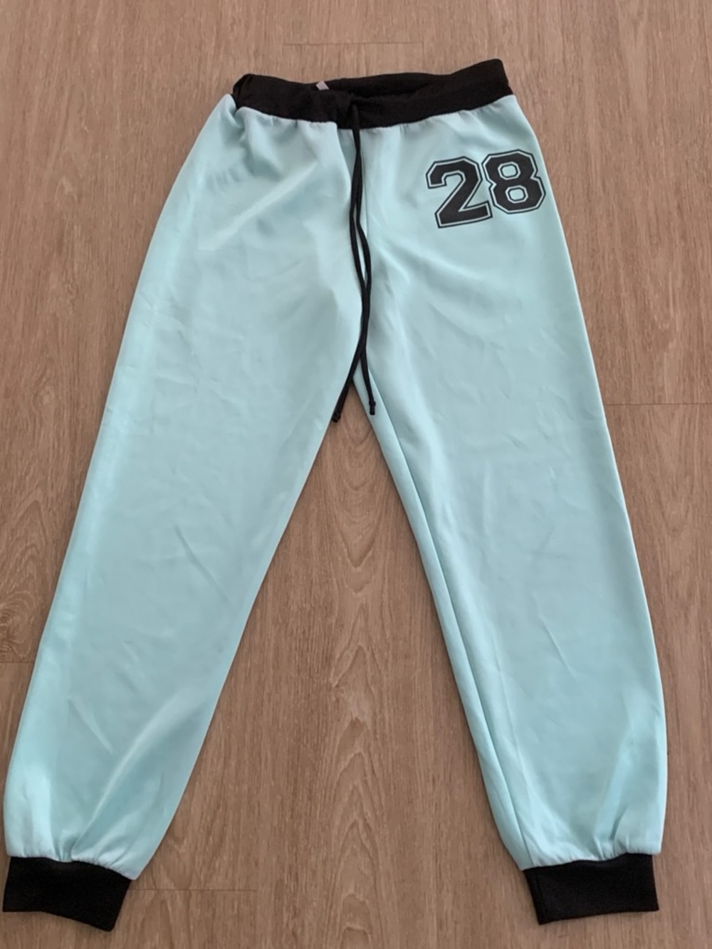 Light mint green Women's Jogger Track Pants with Black Trim